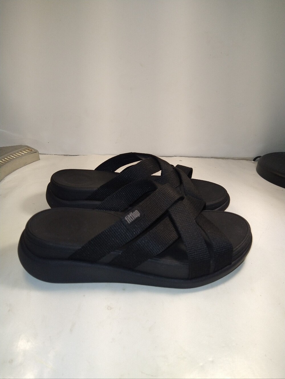Fitflop F-Mode Go Webbing Flatform Strappy Slide Sandals Women's sz 6.